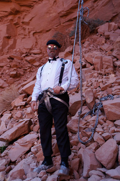 Yes, the three-strand rope that Jamie and Adam used for this scene was constructed completely of duct tape. In fact, says Jamie, it's "quite nice to work with; it has a lovely hand to it, as they say. It gripped well, and the knots worked well."