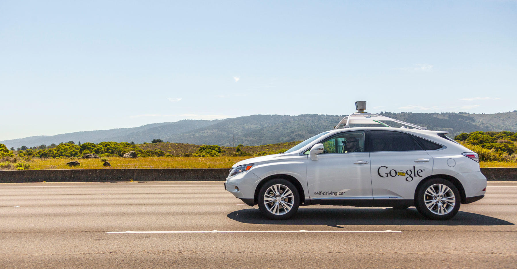 Google self-driving car on California Highway 280