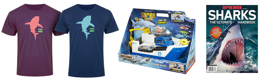 official shark week shirts, shark week board game, shark week handbook
