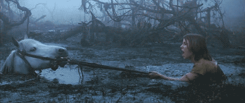 The Swamps of Sadness in The NeverEnding Story. Who didn't shed a tear when Atreyu's beloved horse Artax succumbs to the swamp?