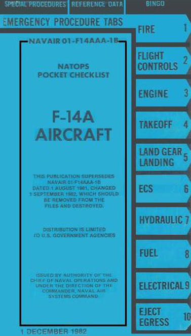 The NATOPS checklist for the F-14
