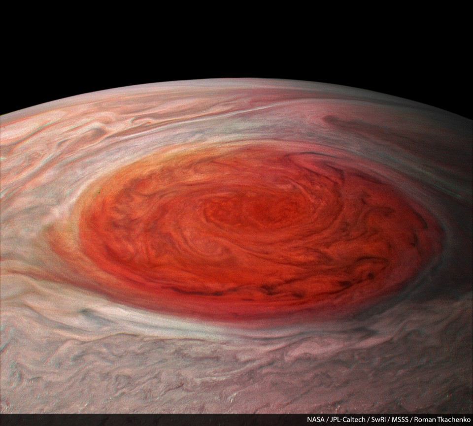 Jupiter's Great Red Spot, via Juno
