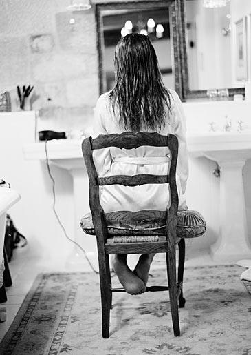 Katherine getting ready for her wedding.