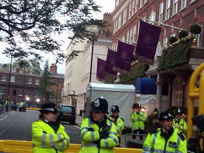 The Goring hotel the night before the wedding.