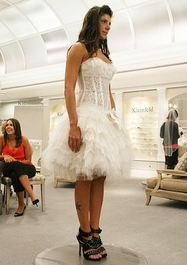 Be open to alterations. It's important to remember that dresses can be altered. Try to envision the dress on your wedding day when it's fitted to your body and style.