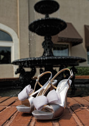 Miranda wore these lavender Badgley Mischka shoes beneath her wedding gown.
