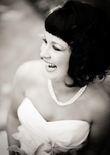 On her wedding day, Tracy wore a pearl necklace given to her mother by her father.