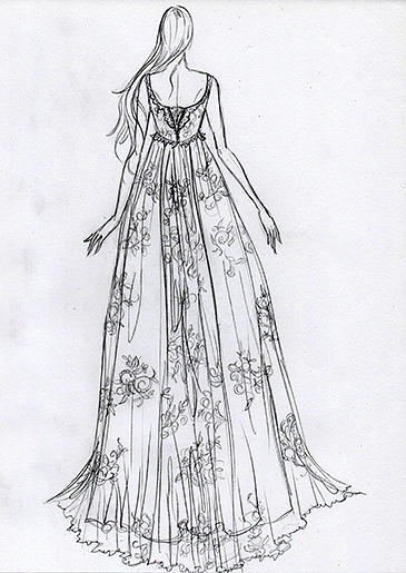 The back of Lauren's dress.
