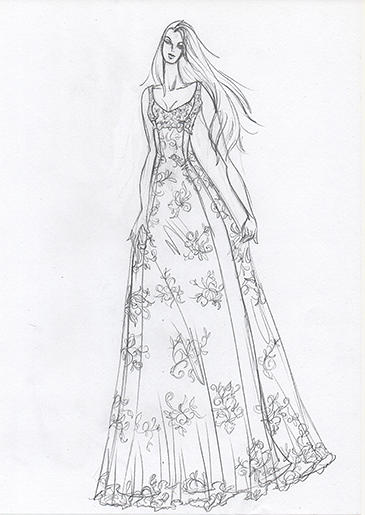 Lauren's dress went from '80s mess to French Country romance.
Lauren chose her