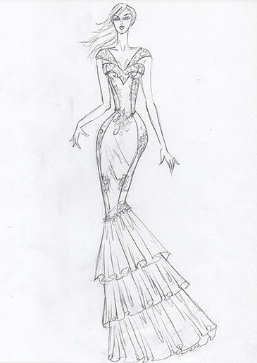 Jaime's gown was taken from frumpy to glam.
Jaime chose her