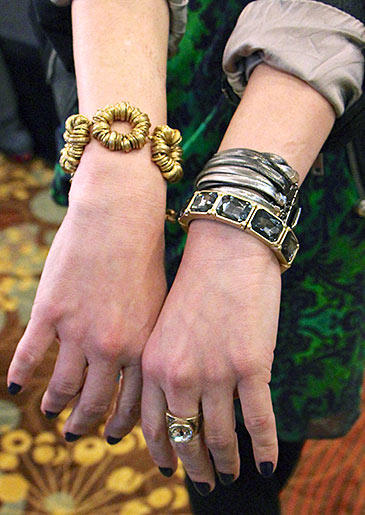 Gold Circle Bracelet and Multichain bracelet by