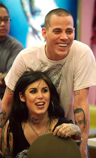 Kat Von D and Steve-O.