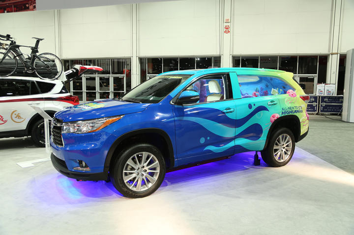 The custom paint job on the exterior is a great accent to the underwater world created inside.