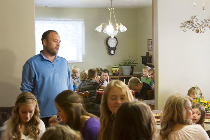 As a Thanksgiving tradition, Brady asks everyone to name one thing he or she is grateful for.