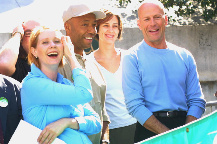 It's impressive enough that Cynthia has Tony, Emmy and Grammy Awards to her name, but in addition to her performance career, she's a tireless advocate for education. Here, she smiles with Russell Simmons and Bruce Willis on Sept. 19, 2002, at the State Supreme Court in New York City as an education suit was tried.