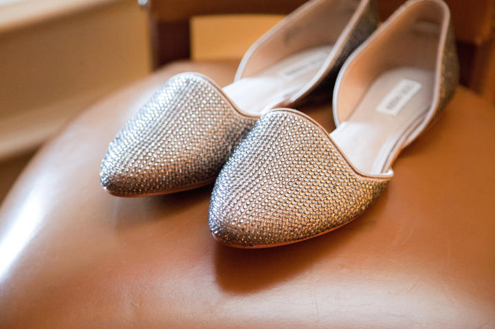 Micah's sparkly wedding shoes.