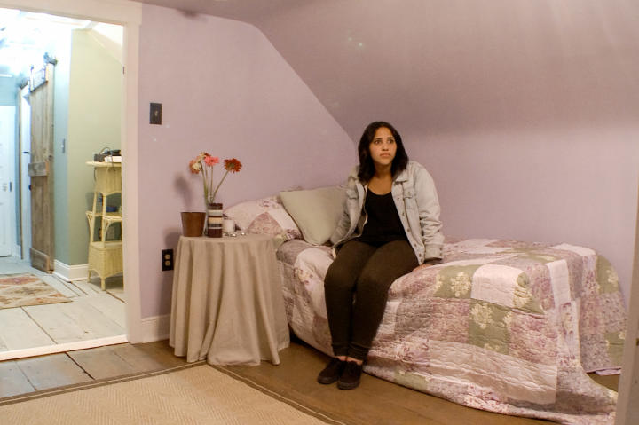 Danny helped decorate this space at his brother and sister-in-law's home for Amy. It's lovely and feminine, but it's also lonely.