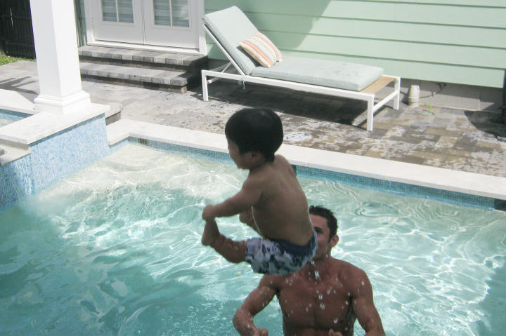 Will soars at his swim lesson.