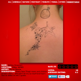 If you’re going to let someone who doesn't know what they're doing practice tattooing on you, you should expect it to come out like this! It looks more like a pen drawing then a tattoo. The only good thing about this tattoo is that it fell out enough to cover up!