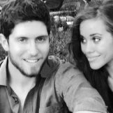 Here's a black-and-white picture from their engagement photo shoot. Jessa captioned the photo: "I admire this man with all my heart!