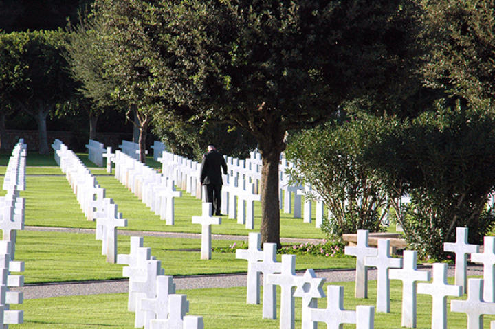 The North African American Cemetery in Tunis, Tunisia, established in 1948, which holds the graves of 2,841 service members who died while serving during the World War II North Africa campaign.
