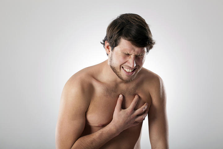 A man with chest pain