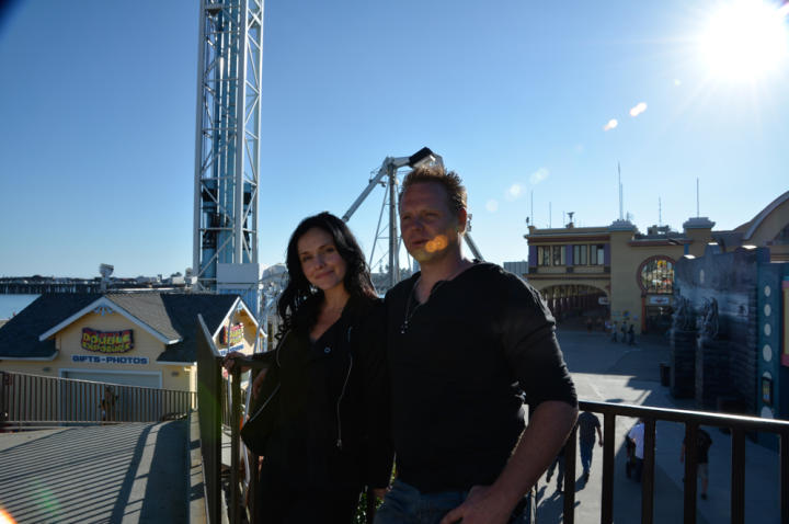 Nik Wallenda and his wife, Erendira, share a moment before a stunt.