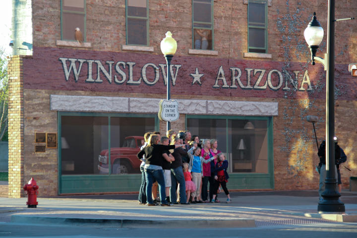 "Standin' on the corner in Winslow, Arizona" with the "Sister Wives." The