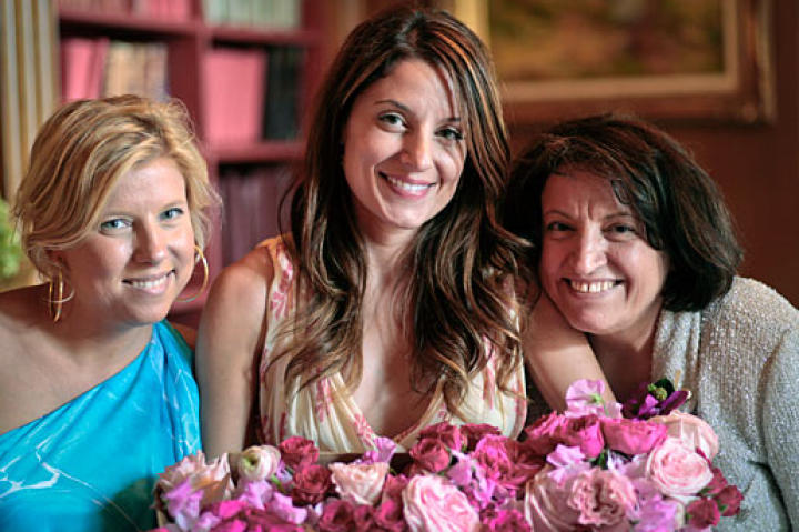 Sophie, Katherine and Mommy at Katherine's wedding shower.