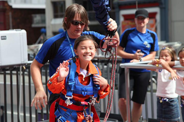 Mady Gosselin is all smiles after their Sky Jump adventure!