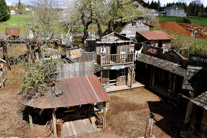 An unusual photo angle of the famous Western Town (shot by Jeremy Roloff from the roof of the town barn).