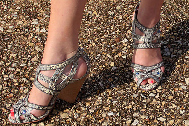Pattern wedges make any simple outfit more bold and trendy.