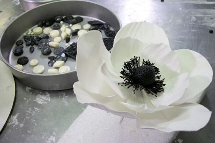 Sugar anemone made for Johson/Slocum wedding cake.