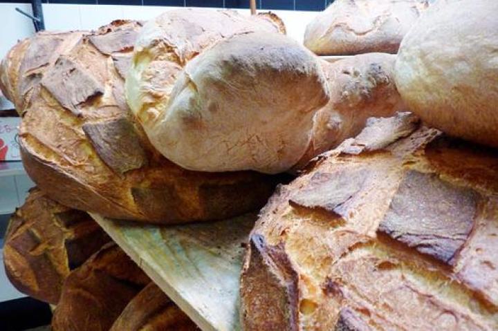 Delicious bread waits to be sold.