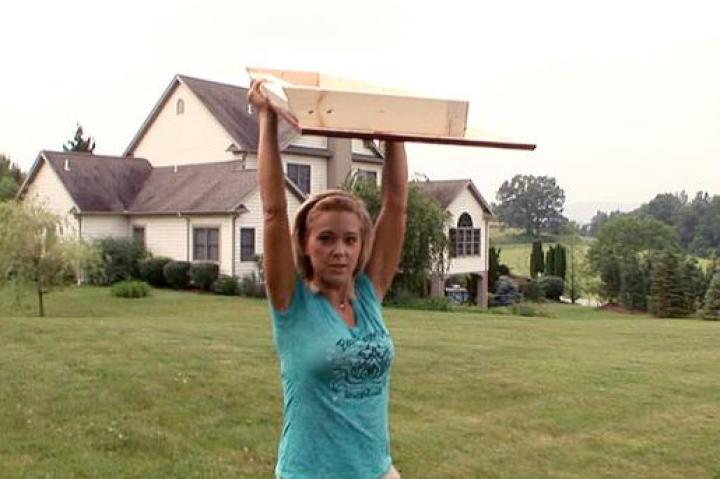 Kate gathers supplies to start building a new home for the latest additions to the Gosselin family: chickens.