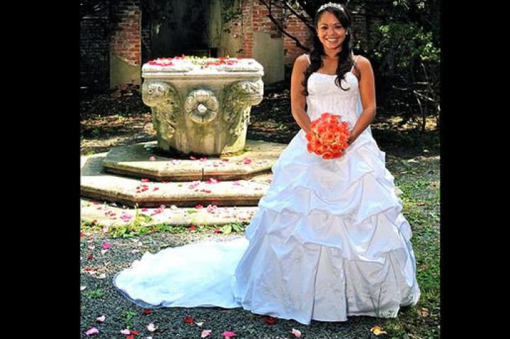 Alana in her wedding gown.