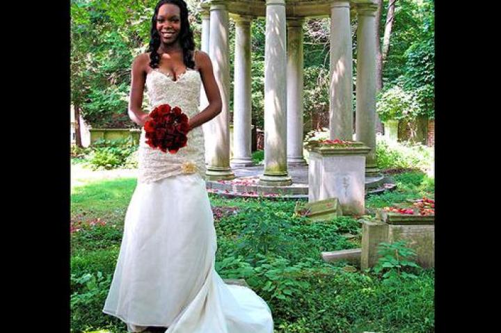 Dashina in her wedding gown.