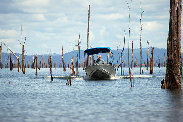 Jeremy Wade fishing for piranha.