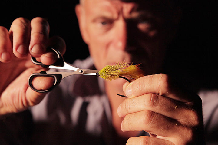 Jeremy Wade fixes a lure.