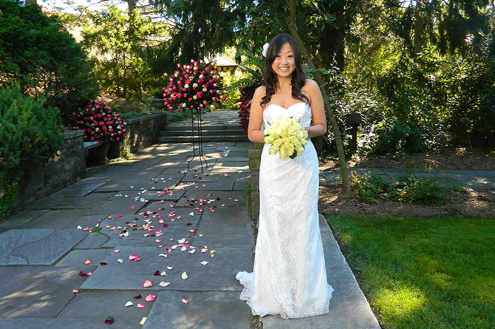 Jenny in her wedding dress.