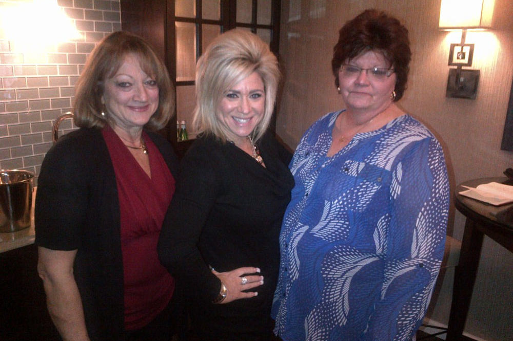 Winner Sharon Zak (right) and her lucky friend got to meet Theresa Caputo.