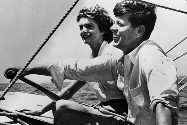 A young John and Jackie enjoy a day on the water.