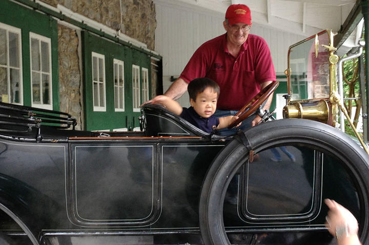 Since Will love cars, he got a chance to check out this antique.