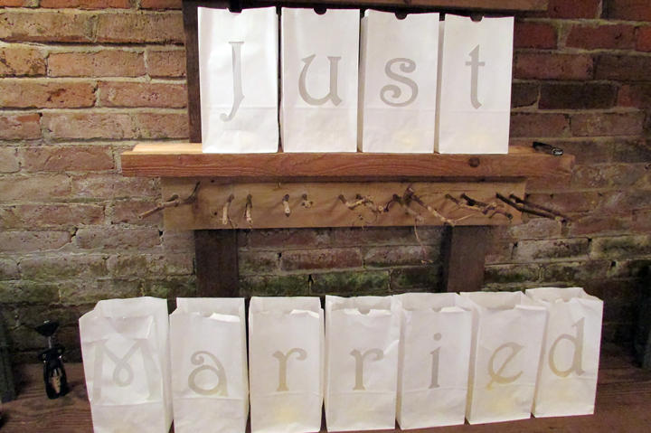 Just Married gift bags.
