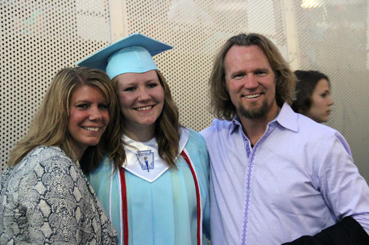 Here, the "Sister Wives" mom is pictured at her daughter Mariah's graduation.