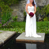 Laura in her wedding dress.