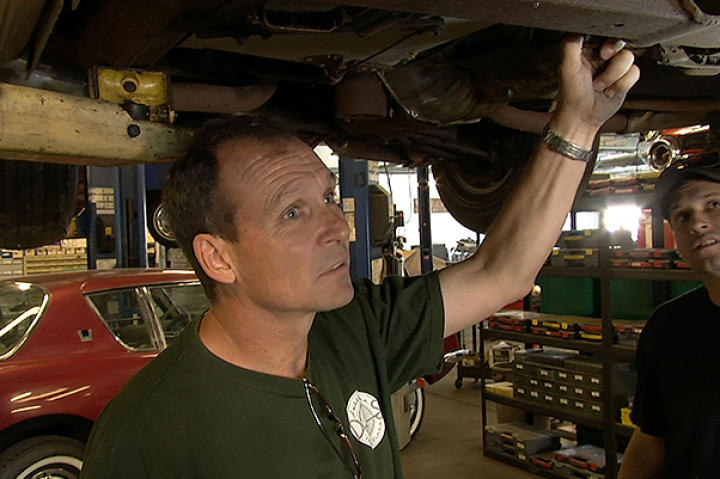 Dan at work in at FantomWorks.Just a note to all car picture fans, we won't post shots of the finished cars until the episode airs but join us as we view the works in progress!
