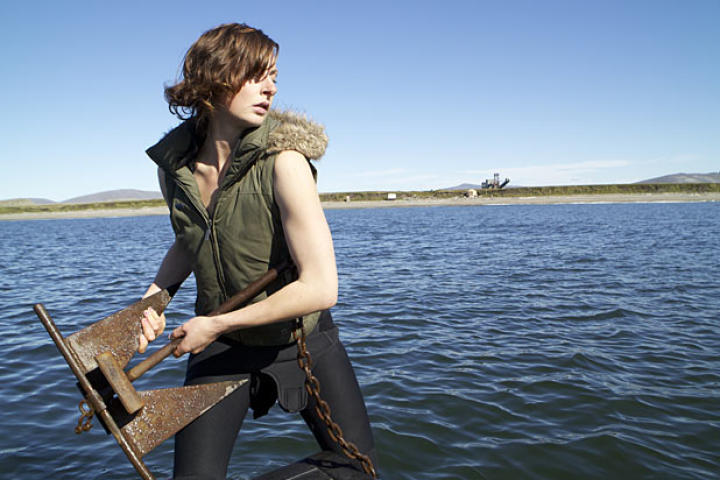 Emily Riedel throws out the anchor just a few hundred yards offshore.