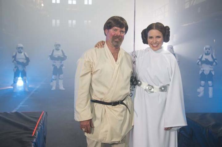 Perhaps surprisingly, Jamie was game for cosplaying. "I must give Jamie props for dressing as Luke Skywalker," said Adam. "He really went above and beyond."