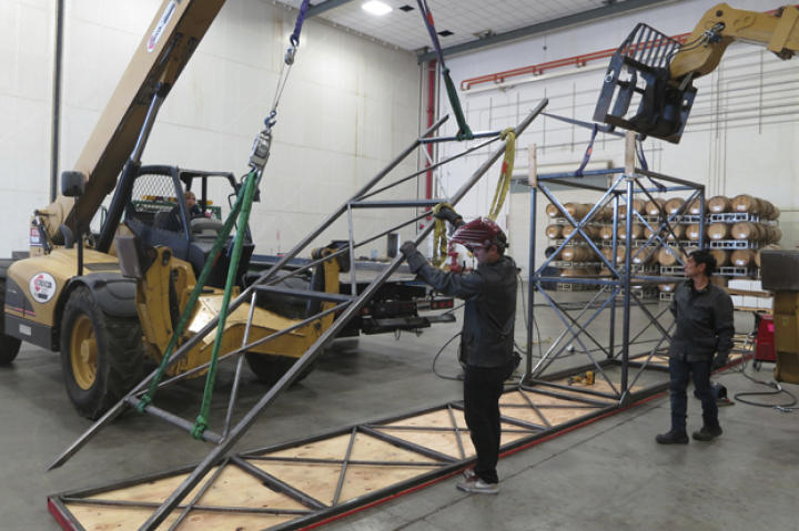 Grant designed the plane's truss system to be solid, with a lot of steel and welds. However, "The thing I didn’t count on was the suspension of the truck being so squishy." Whoops!